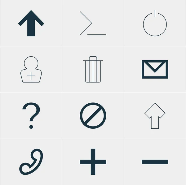 Ilustración vectorial de 12 iconos de usuario. Paquete editable de arriba, ayuda, acceso denegado y otros elementos . — Vector de stock