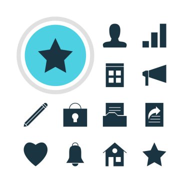 12 Web Simgeler Vektör Illustration. Düzenlenebilir paket ev, belge Transfer, hesap ve diğer öğeleri.