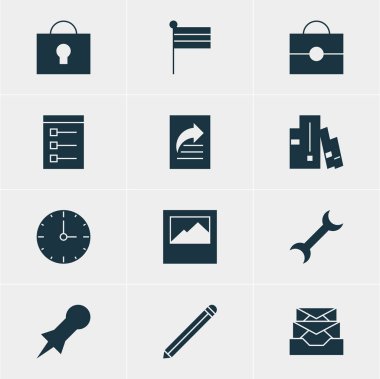 12 Internet simgeler vektör Illustration. Düzenlenebilir paket Bookshelf, yönetim kurulu, belge transferi ve diğer öğeleri.