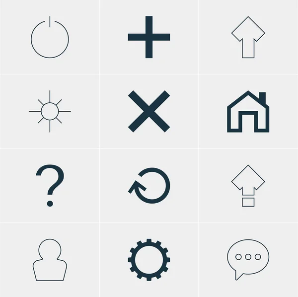 Ilustración vectorial de 12 iconos de usuario. Paquete Editable de Ayuda, Renovar, Incorrecto y Otros Elementos . — Vector de stock