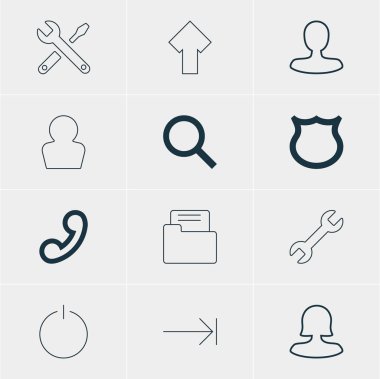 12 kullanıcı simgeler vektör Illustration. Adam üye, Avatar, yakışıklı öğeleri düzenlenebilir sürüsü.