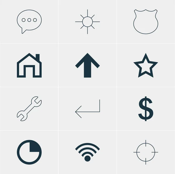 Ilustración vectorial de 12 iconos de interfaz. Paquete editable de Asterisk, captura de pantalla, hacer dinero y otros elementos . — Vector de stock