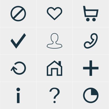 12 üye simgeler vektör Illustration. Anasayfa, düzenlenebilir paket yenilemek, duygu ve diğer öğeleri.