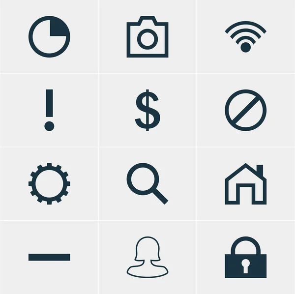 Ilustración vectorial de 12 iconos de usuario. Paquete editable de acceso denegado, instantáneo, menos y otros elementos . — Vector de stock
