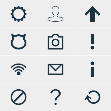 12 üye simgeler vektör Illustration. Bilgi, yardım, Top ve diğer öğeleri düzenlenebilir paketi.