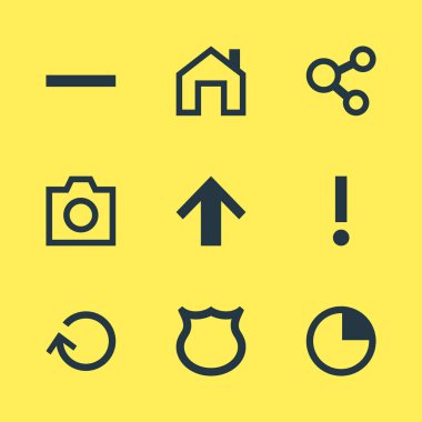 9 üye simgeler vektör Illustration. Uyarı düzenlenebilir Pack, Top, yenilemek ve diğer öğeleri.