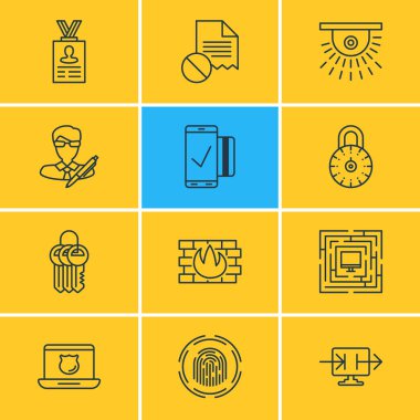 12 Web Emanet simgeler vektör Illustration. Hesap verileri, düzenlenebilir paket göndermek bilgi, telif hakkı ve diğer öğeleri.