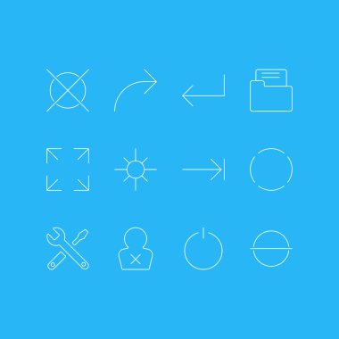 12 UI simgeler vektör Illustration. Düzenlenebilir paket iptal, Accsess, kapatın ve diğer öğeleri.
