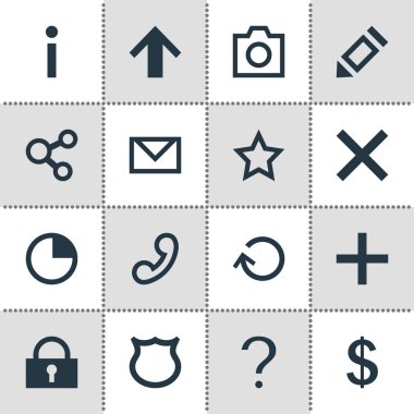 16 kullanıcı simgeler vektör Illustration. Düzenlenebilir Pack bilgi yanlış, yenilemek ve diğer öğeleri.