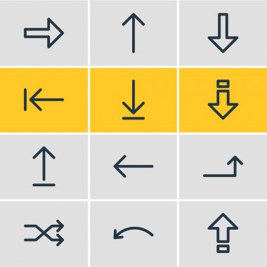 12 okları simgeler vektör Illustration. Düzenlenebilir sürüsü yukarı doğru Download, geri alma ve diğer öğeleri.