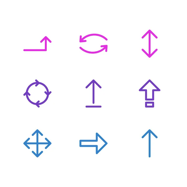 9 記号アイコンのベクター イラストです。編集可能なパック交換の円の提出とその他の要素. — ストックベクタ