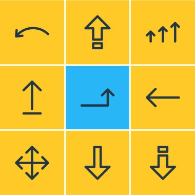 9 işareti simgeler vektör Illustration. Düzenlenebilir sürüsü, boyun eğmek, zam ve diğer öğeleri.