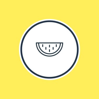 Karpuz anahat vektör Illustration. Güzel yaz öğesi de kavun öğesi olarak kullanılabilir.