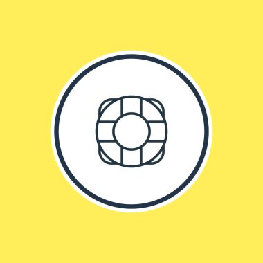 Lifebuoy anahat vektör Illustration. Güzel acil durum öğesi de cankurtaran öğesi olarak kullanılabilir.