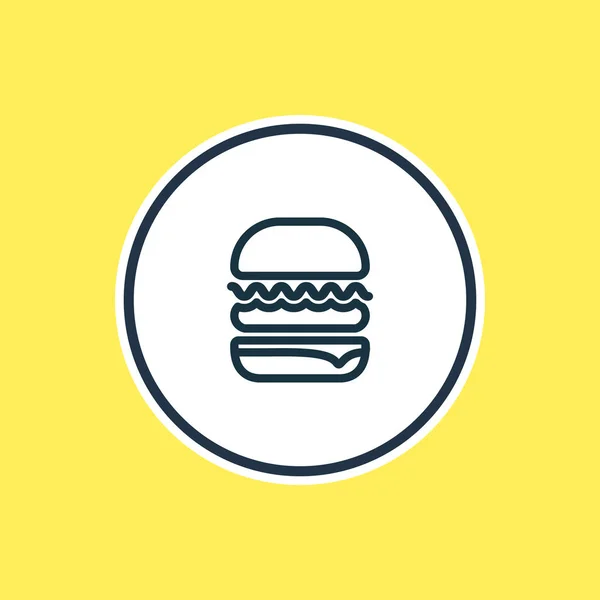 Vector Illustration Of Hamburger Outline. Beautiful Food Element Also Can Be Used As Sandwich Element. — Stock Vector