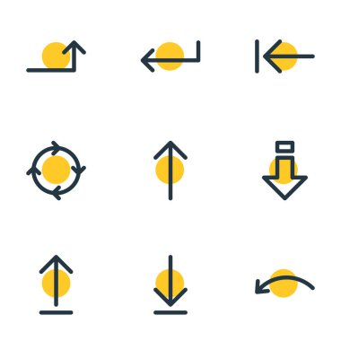 9 işareti simgeler vektör Illustration. Düzenlenebilir paket açmak, daire, sekmesini ve diğer öğeleri.