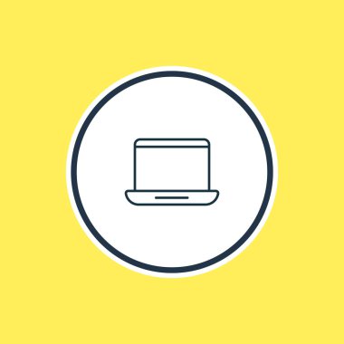 Laptop anahat vektör Illustration. Güzel becerikli alet öge de bilgisayar öğesi olarak kullanılabilir.
