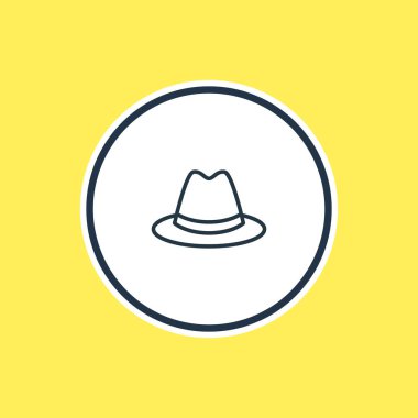 Panama anahat vektör Illustration. Güzel bir elbise eleman da Fedora öğesi olarak kullanılabilir.