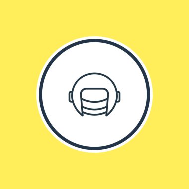 Kask anahat vektör Illustration. Güzel atletik öğe aynı zamanda Racer şapka öğesi olarak kullanılabilir.