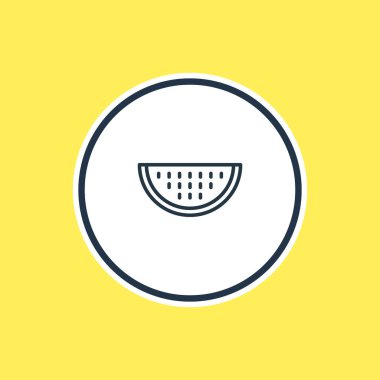 Karpuz anahat vektör Illustration. Güzel tatlı öğesi de kavun dilimi öğesi olarak kullanılabilir.