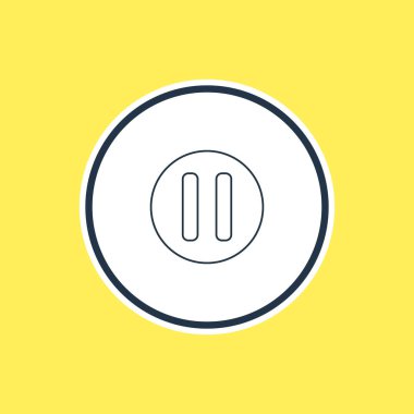 Duraklat anahat vektör Illustration. Güzel melodi öğesi de Lag öğesi olarak kullanılabilir.