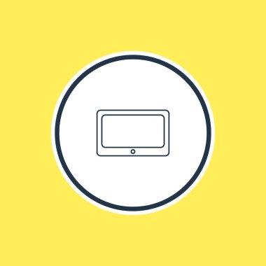 Smartphone anahat vektör Illustration. Güzel Laptop öğesi de Tablet öğesi olarak kullanılabilir.