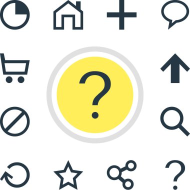 12 kullanıcı simgeler vektör Illustration. Büyüteç, erişim engellendi, Anasayfa ve diğer öğeleri düzenlenebilir paketi.