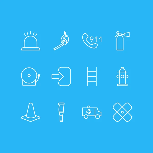 Vectorillustratie van 12 Extra iconen. Bewerkbare Pack voor Taper, trappen, Hotline en andere elementen. — Stockvector