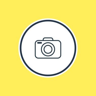 Kamera anahat vektör Illustration. Güzel yaz öğesi de fotoğraf cihazları öğesi olarak kullanılabilir.