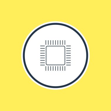 Cpu anahat vektör Illustration. Güzel not defteri öğesi de mikroişlemci öğesi olarak kullanılabilir.