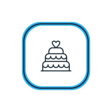 Düğün pastası anahat vektör Illustration. Güzel evlilik öğesi de Pastane elemanı kullanılabilir.