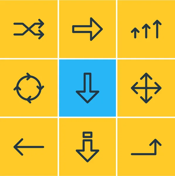 Vectorillustratie van 9 teken pictogrammen. Bewerkbare Pack toename, verhoging, downloaden en andere elementen van. — Stockvector