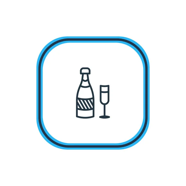 Illustrazione vettoriale di Champagne Outline. Bellissimo elemento partito può anche essere utilizzato come elemento Fizz . — Vettoriale Stock