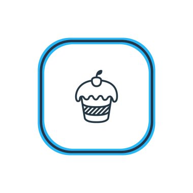 Cupcake anahat vektör Illustration. Güzel bayram öğesi de Muffin öğesi olarak kullanılabilir.
