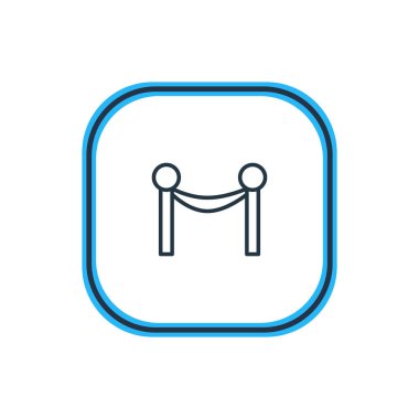 Bariyer halatı anahat vektör Illustration. Güzel Film öğesi de sinema çit öğesi olarak kullanılabilir.