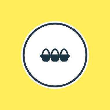 Tepsi yumurta anahat vektör Illustration. Güzel yemek öğe kapsayıcı öğe da kullanılabilir.