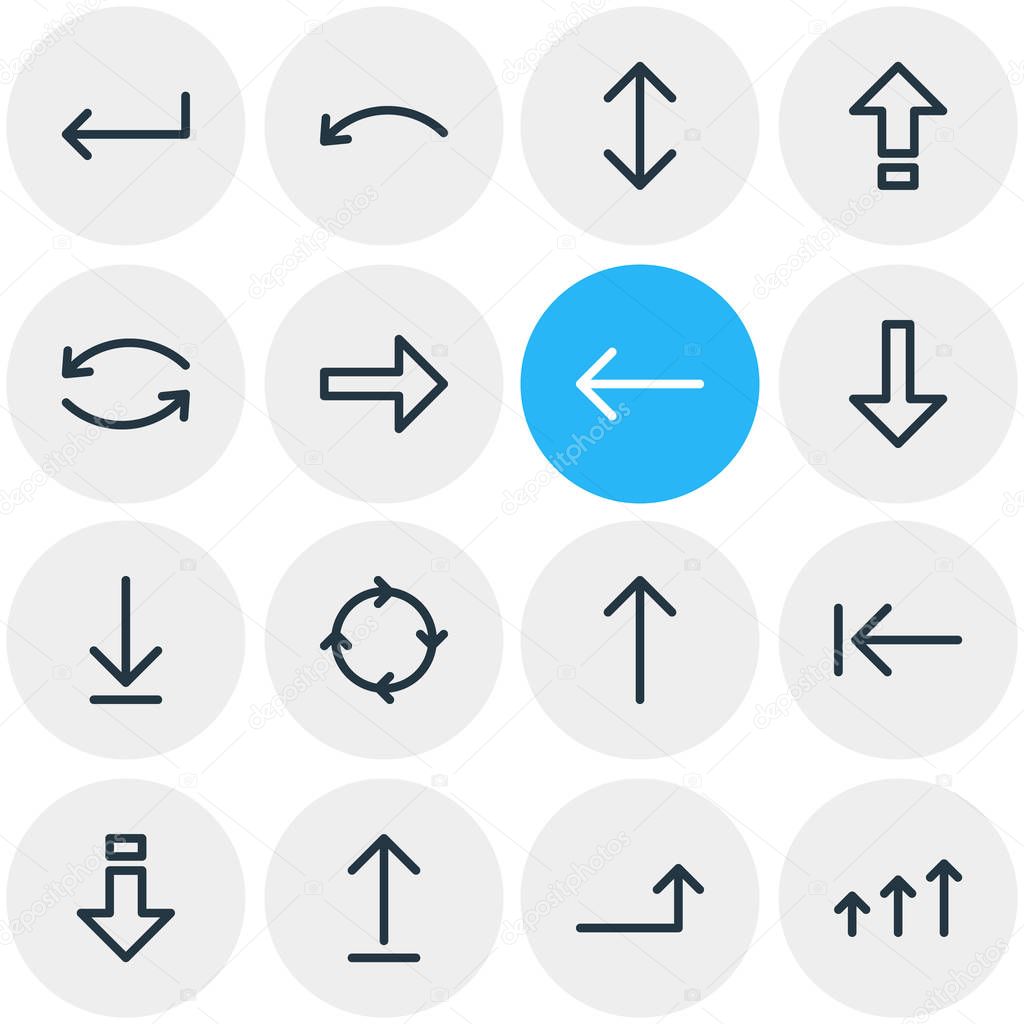 Vector Illustration Of 16 Sign Icons. Editable Pack Of Shrift, Tab, Exchange And Other Elements.