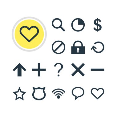 16 kullanıcı simgeler vektör Illustration. Kablosuz bağlantı, erişim düzenlenebilir paket reddedildi, üst ve diğer öğeleri.