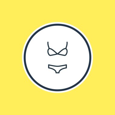 Bikini anahat vektör Illustration. Güzel giysi öğesi de Mayo öğesi olarak kullanılabilir.