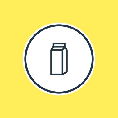 Pocket süt anahat vektör Illustration. Güzel içki öğesi de kağıt kutusu öğesi olarak kullanılabilir.