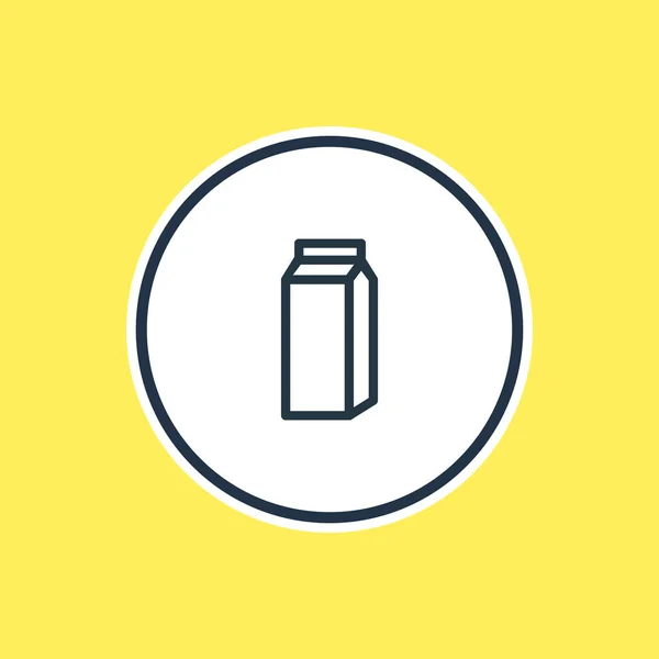 Ilustración vectorial del contorno de leche de bolsillo. Hermoso elemento de bebida también se puede utilizar como elemento de caja de papel . — Vector de stock