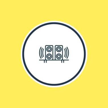Hoparlörler anahat vektör Illustration. Güzel donanım öğesi de hoparlör öğesi olarak kullanılabilir.
