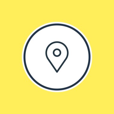 Vektör çizim konumu anahat. Güzel App öğesi de iğne ucu öğesi olarak kullanılabilir.