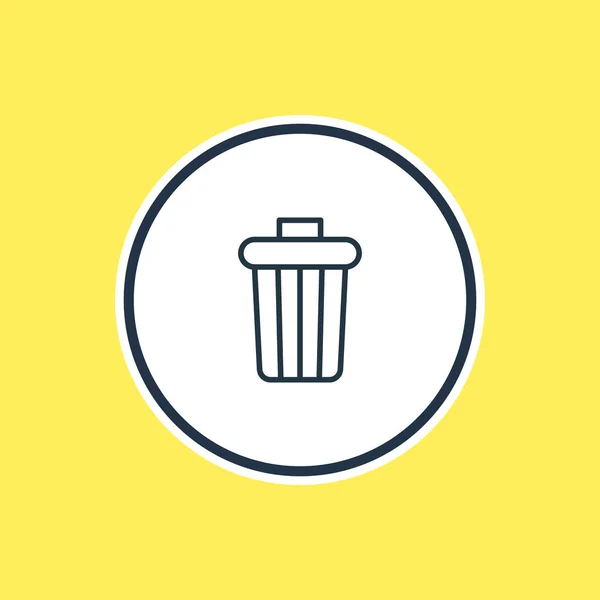 Vectorillustratie van Trash Bin overzicht. Mooie Tools Element kan ook gebruikt worden als vuilnis containerelement. — Stockvector