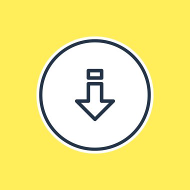 Aşağı doğru anahat vektör Illustration. Güzel işareti öğe öğe gibi aşağı de kullanılabilir..