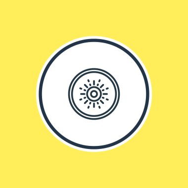 Kivi anahat vektör Illustration. Güzel tatlı öğesi de egzotik meyve öğesi olarak kullanılabilir.