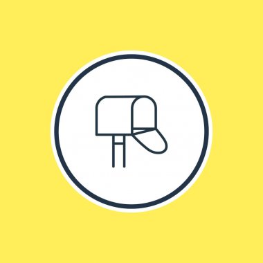 Postbox anahat vektör Illustration. Güzel bir şehir öğesi de posta kutusu öğesi olarak kullanılabilir.