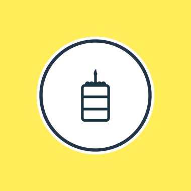 Doğum günü pastası vektör çizim anahat. Güzel yemek öğesi de pasta öğesi olarak kullanılabilir.