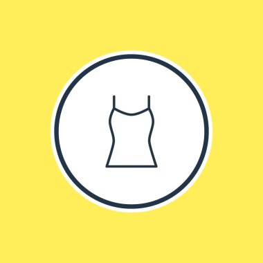 Kolsuz bluz anahat vektör Illustration. Güzel giysi öğesi de Singlet öğesi olarak kullanılabilir.