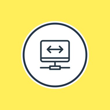 Vpn anahat vektör Illustration. Güzel ağ öğesi de sanal özel ağ öğesi olarak kullanılabilir.